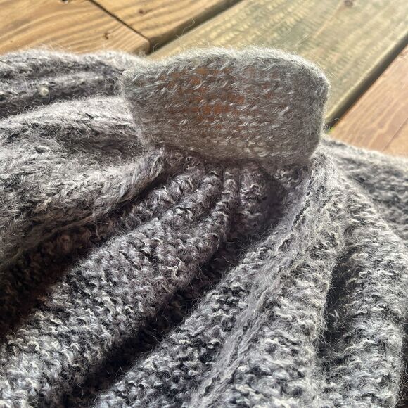 Vintage 1980s Handwoven Wool Cardigan - Open Front - Puff Shoulders - Picture 12 of 13